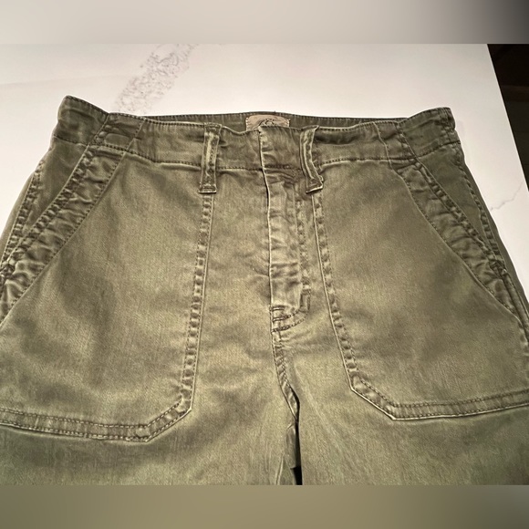 Khaki green stretch pants with ankle zipper.  J Crew - women’s size 27. - Picture 2 of 8